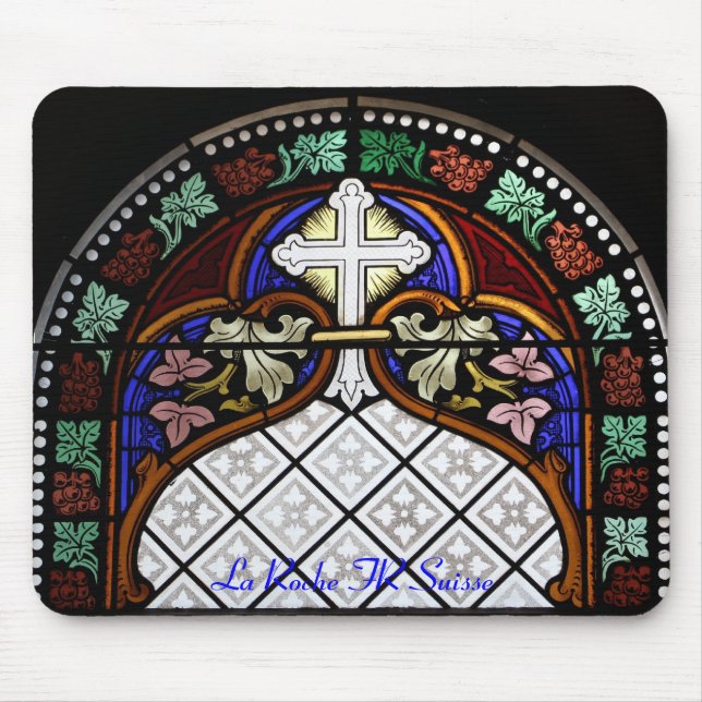 Kirchenfenster La Roche FR Suisse Mousepad (Frente)