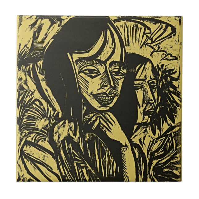 Kirchner Fehmarn Garotas Arte Telha de Cerâmica (Frente)
