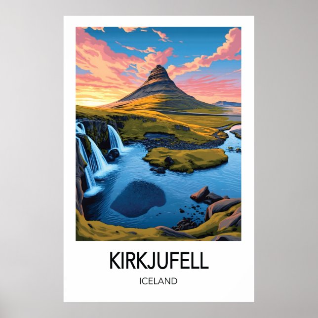 Kirkjufell Iceland Travel Poster (Frente)
