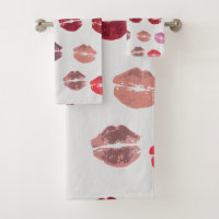 Kisses do conjunto de toalhas do banho dos Misses
