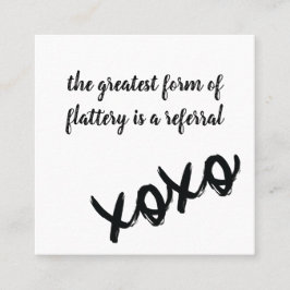 Kisses XOXO - Cartão de Referência Preto Branco e