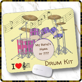 KIT DE BATERIA em um Mouse Pad #2 - Eu ''Amo'' Mús