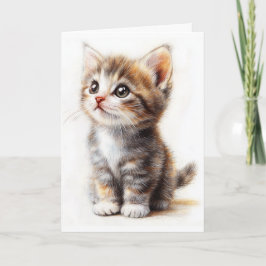 Kit de Cartão Dobrado Gatinho, Adicionar Texto, Sa