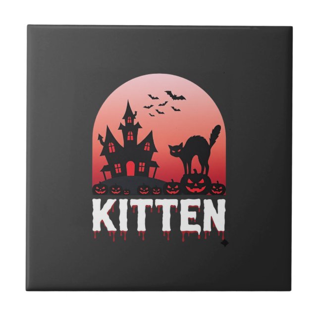 Kit de Gatinho do Dia das Bruxas Casa Assombrada D (Frente)