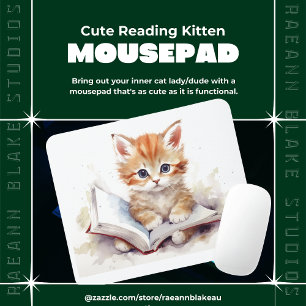 Kit de Leitura de Gatinho Fofo Mousepad