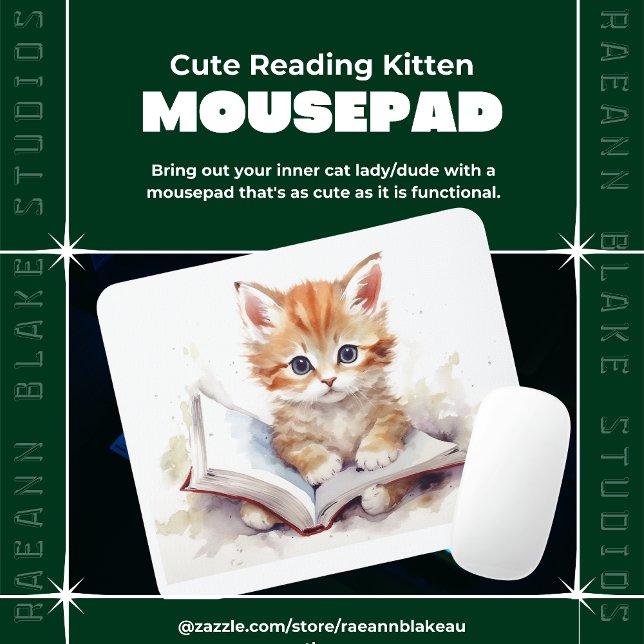 Kit de Leitura de Gatinho Fofo Mousepad (Criador carregado)