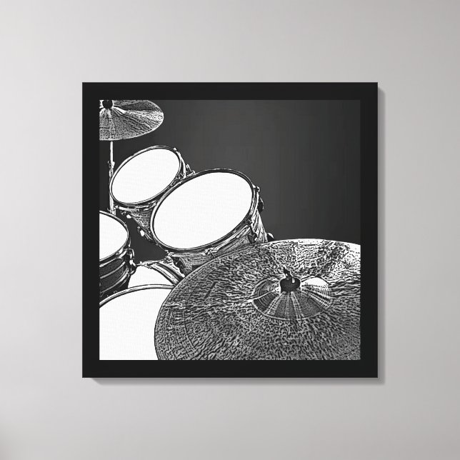 Kit do tambor de Canvas do Drummer com Arte Quadra (Frente)