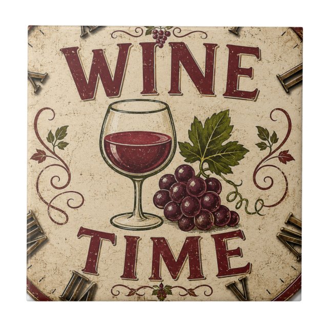 Kitchen Farmhouse Decor Wine Time  (Frente)