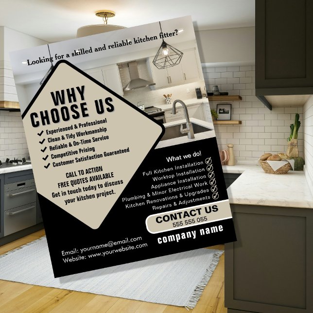 Kitchen Fitter Flyer – Professional Kitchen Instal (Criador carregado)