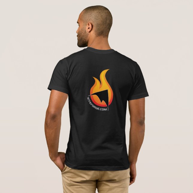 Kite Forge - Camiseta Masculina (preta) (Parte Traseira Completa)