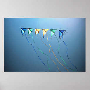 Kites em um Poster de linha 36 x 24