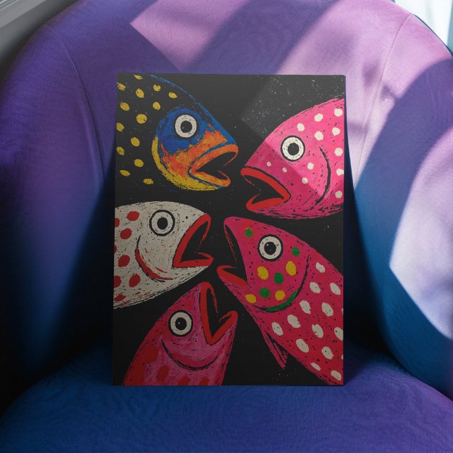 Kitschy Fish Poster Ou Papel De Decoupage (This is a mockup, your design may appear larger/smaller depending on size purchased.)