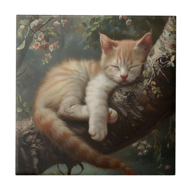 Kitten dormindo em uma árvore (Frente)