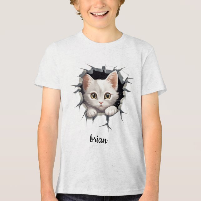 Kitten personalizado a sair do buraco falso (Frente)