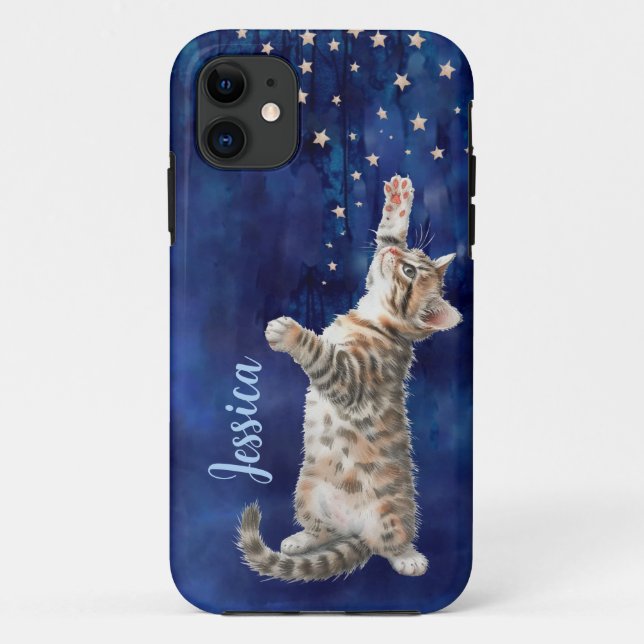 Kitten Reaching para capas de iphone Personalizada (Verso)