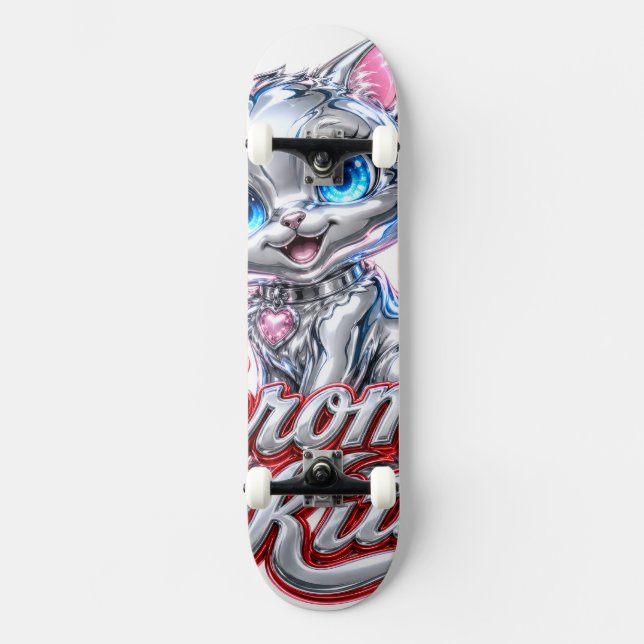 Kitten Skateboard Cromado, com Trucks e Rodas (Frente)