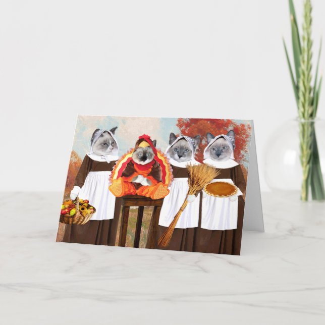 Kittens Cartão de Saudação de Ação de Graças (Frente)
