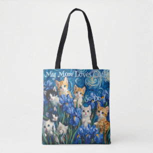 Kittens Estilo Van Gogh Vibe Tote Bag Estético