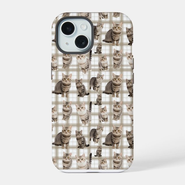 Kitty Cat iPhone 15 Capa de telefone (Verso)
