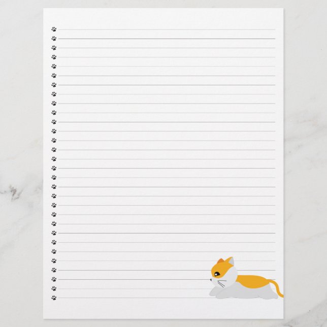 Kitty Cat Lined Letterhead (Frente)