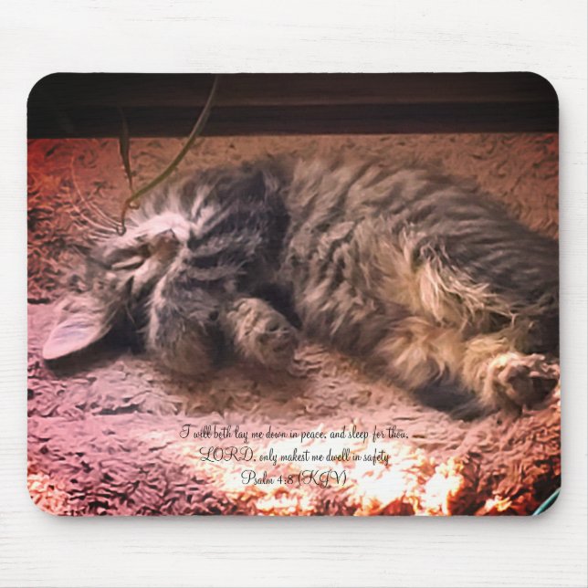 Kitty Cat Salmo 4:8 Mousepad (Frente)