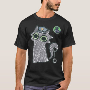 Kitty Cop – Purrtect & Serve Camiseta Preta Mascul