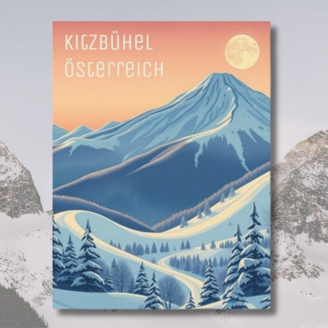 Kitzbühel Áustria de esqui cartão postal moderno (Criador carregado)