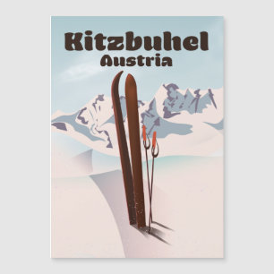 kitzbuhel poster de esqui austríaco