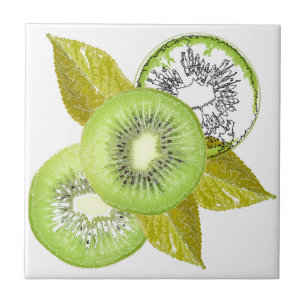 Kiwi, fruta, verde, fatia, fresca, verde e branca,
