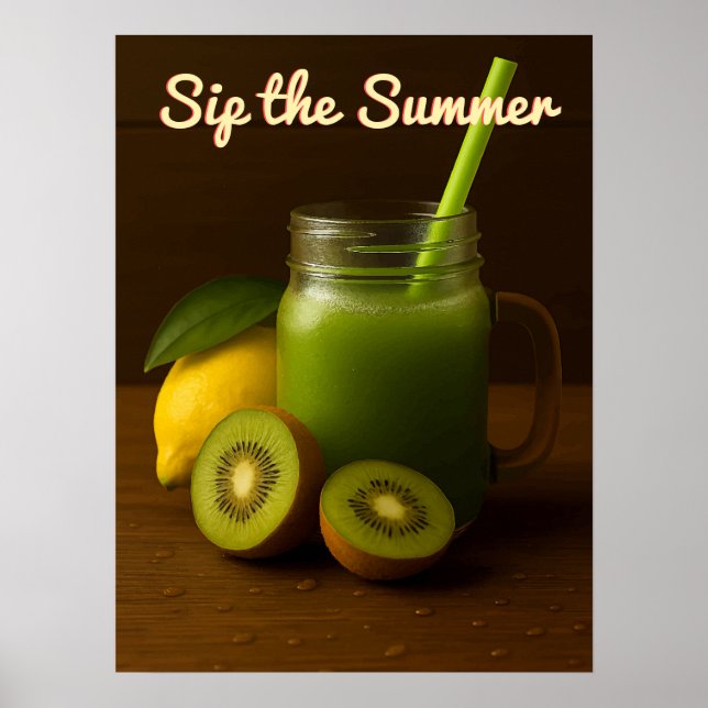 Kiwi & Lemon Juice - Poster de Fruta fresca (Frente)