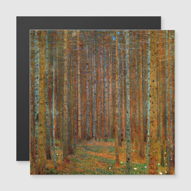 Klimt - Cartão Magnético da Floresta de Pinheiro d (Frente/Verso)