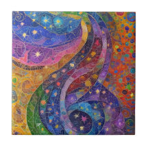Klimt Colorido Influencia Estrelas Rainbow Mosaico