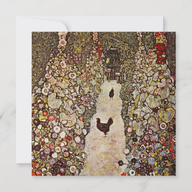 Klimt Garden Com Convites De Roosters (Frente)