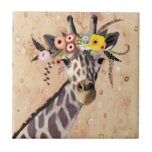 Klimt Giraffe   Coroa De Flores