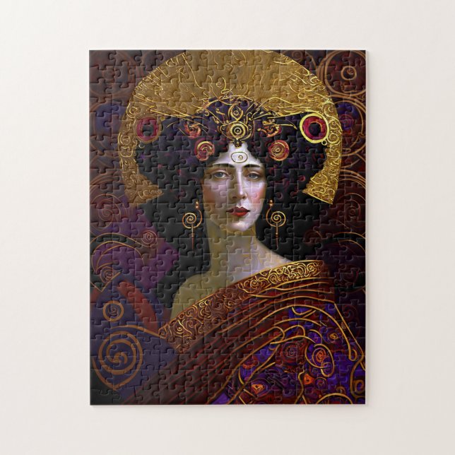 Klimt inspirou a Rainha Deusa Jigsee Quebra-cabeça (Vertical)