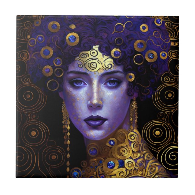 Klimt inspirou o Azulejo cerâmico da Rainha Deusa (Frente)