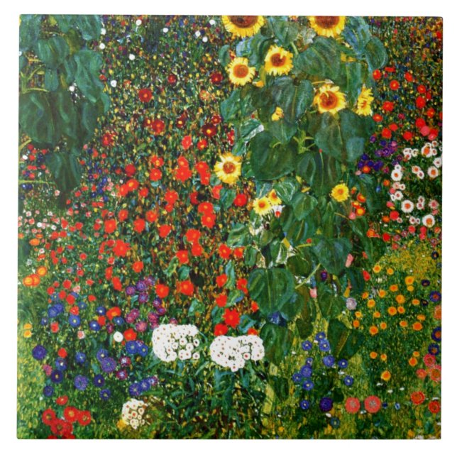 Klimt - Jardim de Fazenda com Sunflower, (Frente)