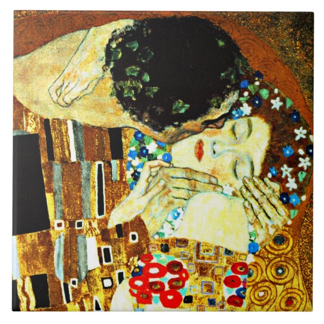 Klimt: O Beijo, pintura famosa. (Frente)