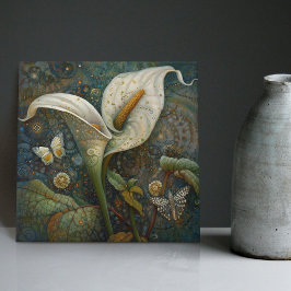 Klimt Ouro Calla Lily Butterfly Art Nouveau
