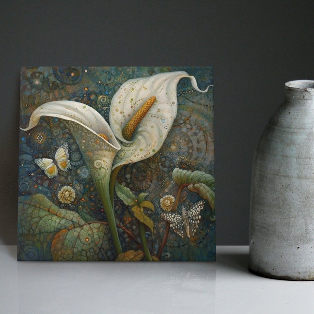 Klimt Ouro Calla Lily Butterfly Art Nouveau (Criador carregado)