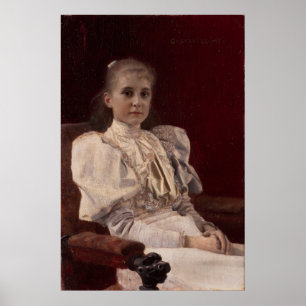 Klimt Seated Young Girl - Impressão de Arte