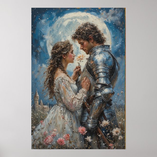 Knight and Princess Fantasy Poster (Frente)