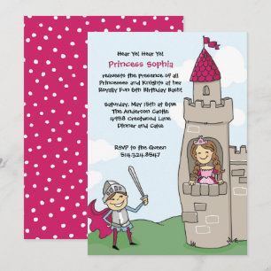 Knight Salva Convites Princesas: Brunettes