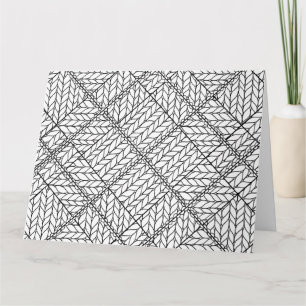 KNIT ARGYLE BRANCO Grande Cartão de Saudação / Hor