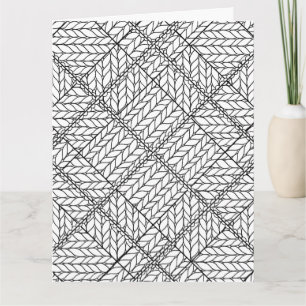 KNIT ARGYLE BRANCO Grande Cartão de Saudação / Ver