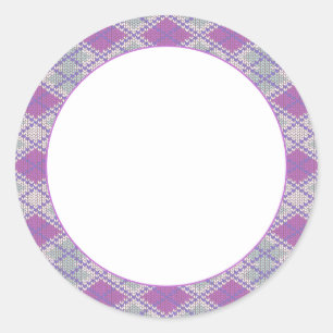 KNIT DE ARGYLE LILAC 1,5" adesivos redondos