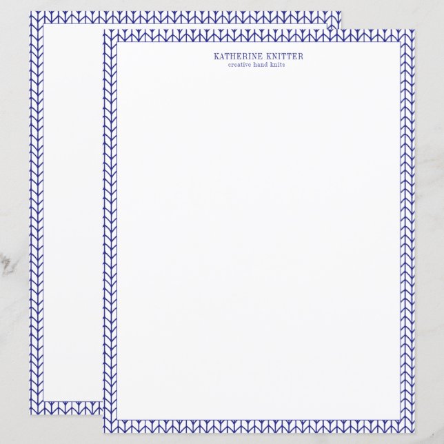 KNIT de LINHA AZUL 8.5x11 para empresas (Frente/Verso)