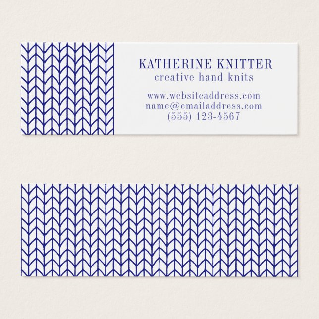 KNIT Mini Cartão de visita II de LINHA AZUL (Frente & Verso)