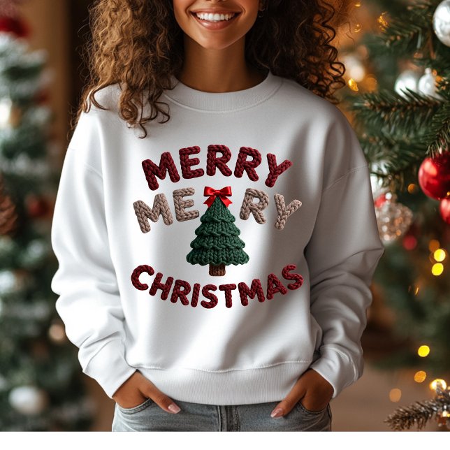 Knitted Christmas Tree T-Shirt T-Shirt (Criador carregado)