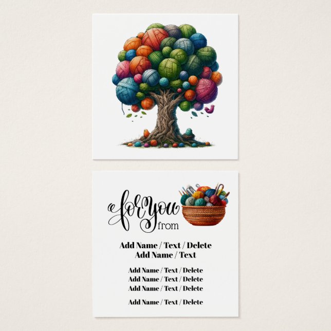 Knitting em quadrado para empresa ou cartão de gab (Frente & Verso)